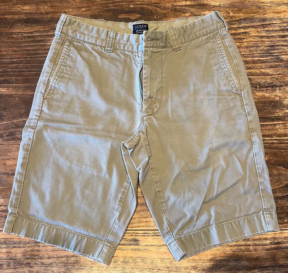 J. Crew Mens Gramercy Washed Green Shorts Sz